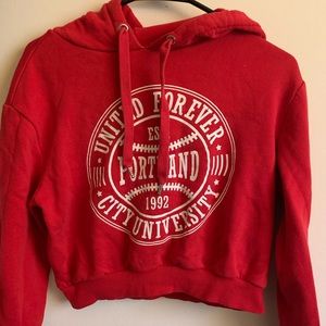 Red & White graphic hoodie